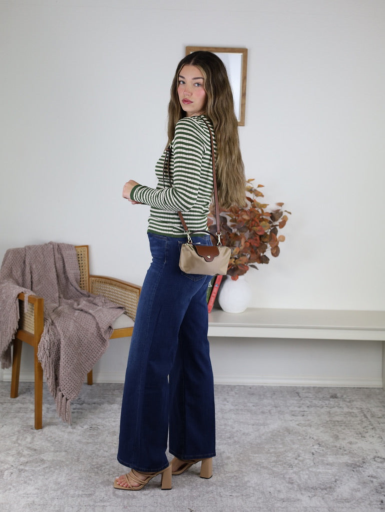 Mindy Ribbed Striped  Top