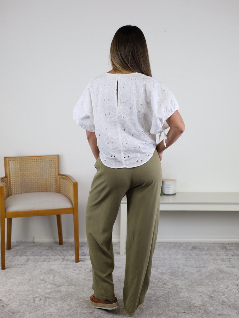 Brenda Wide Leg Pant - Olive