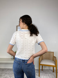 Sylvia Pointelle Knit Cardigan