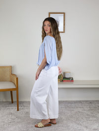 Grecian Drape Bubble Blouse