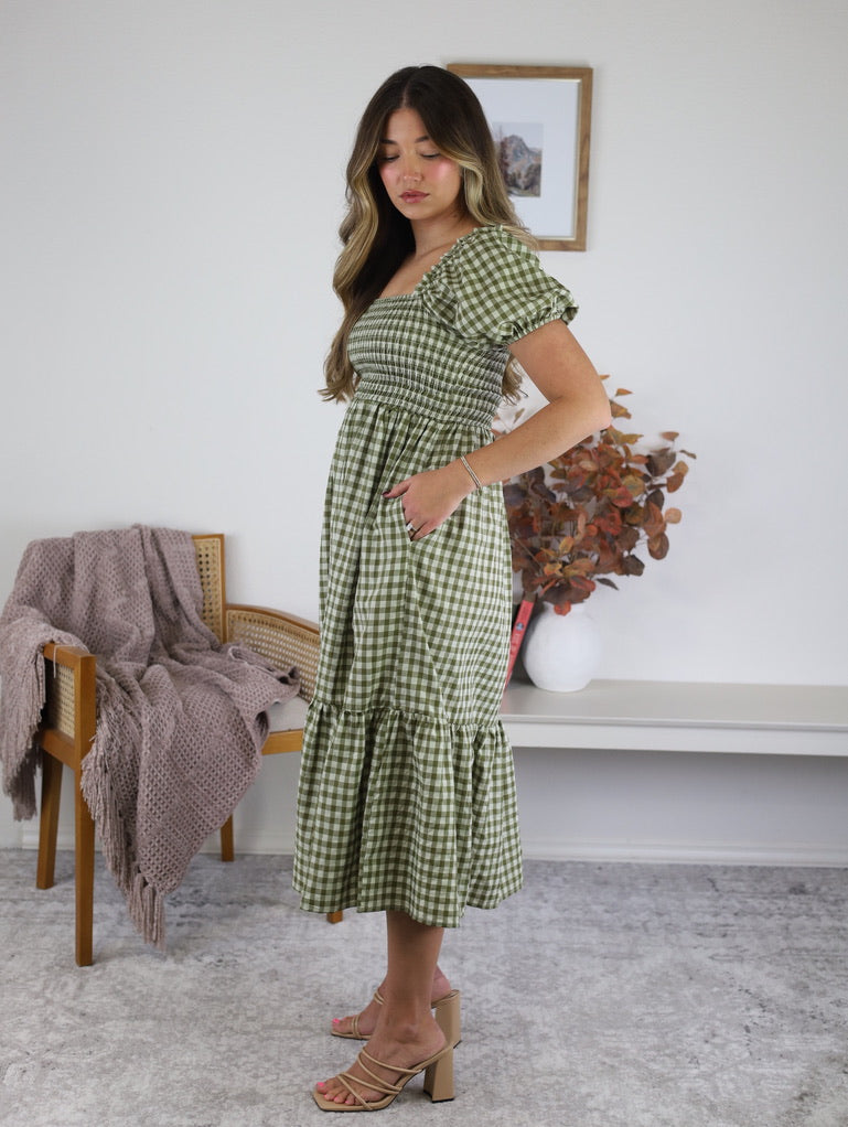 Dallas Gingham Midi Dress