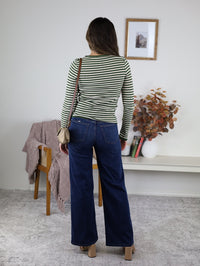 Mindy Ribbed Striped  Top