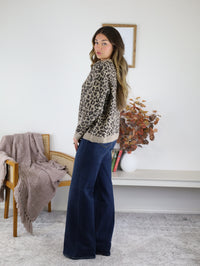 Jules Classic Leopard Print Jacquard Cardigan