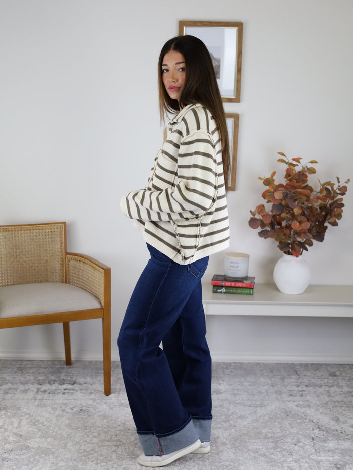 April Striped Knit Cardigan