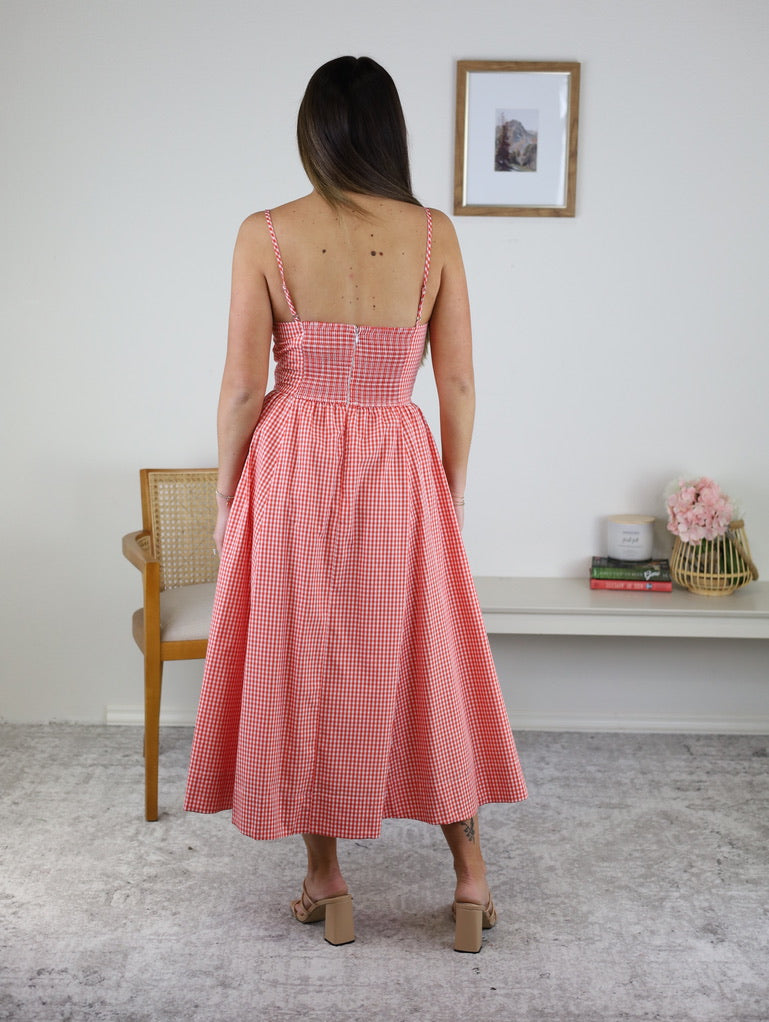 Sabrina Gingham Midi Dress
