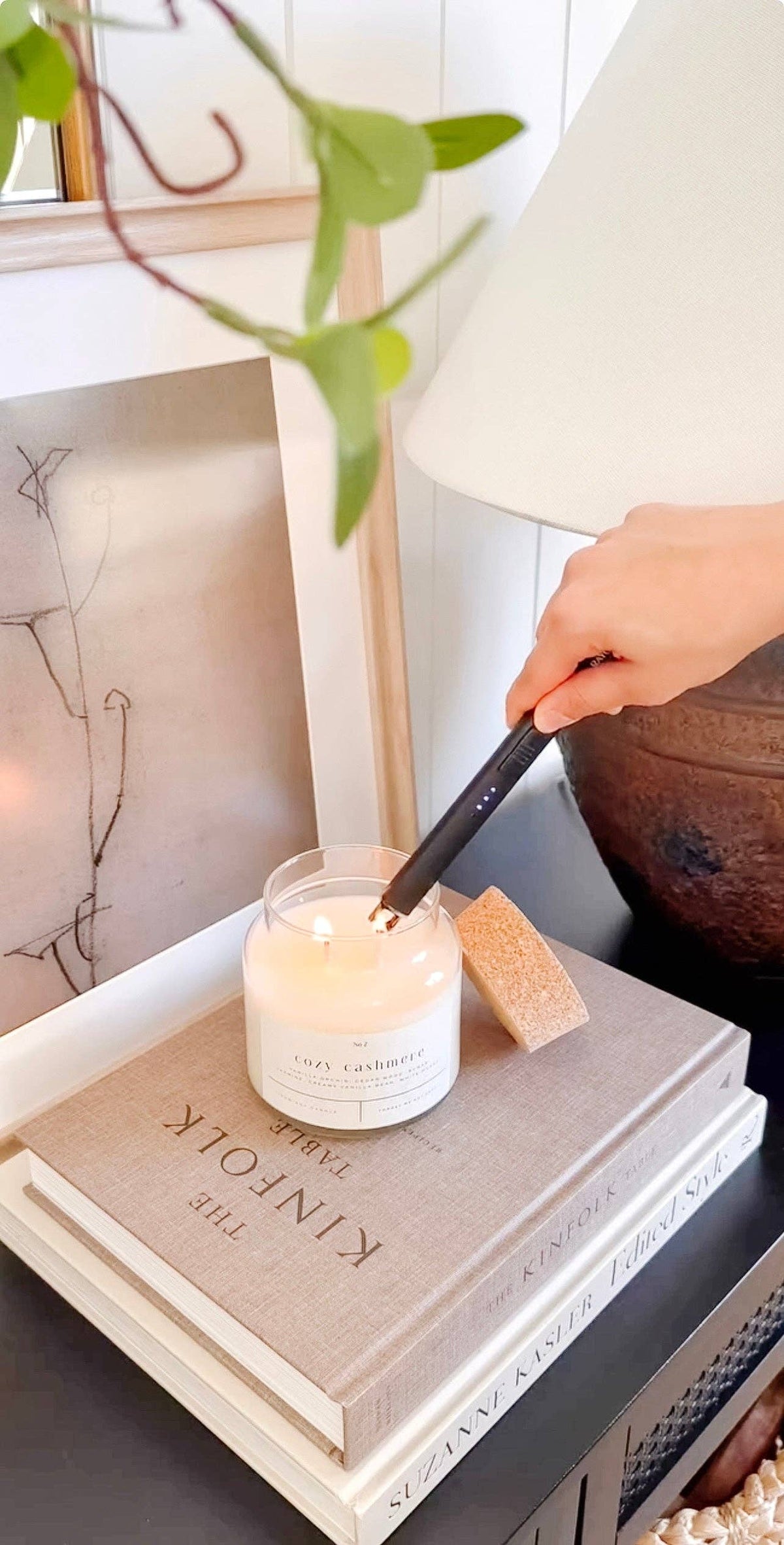 Cozy Cashmere vanilla musk soy candle by Forget Me Not, fall candle at Glitz boutique Turlock