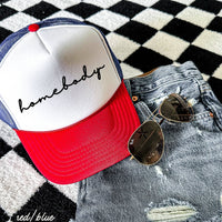 Chloe Vs Tank - Homebody Cursive Trucker Hat *12 Colors: Black/Black