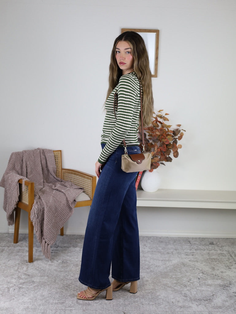 Mindy Ribbed Striped  Top