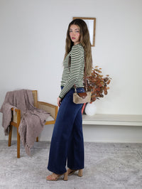 Mindy Ribbed Striped  Top