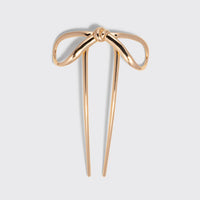 Kitsch - Mini Metal Bow French Hair Pin - Gold