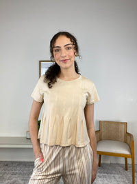 Cyndee Pleated Swing Tee Top