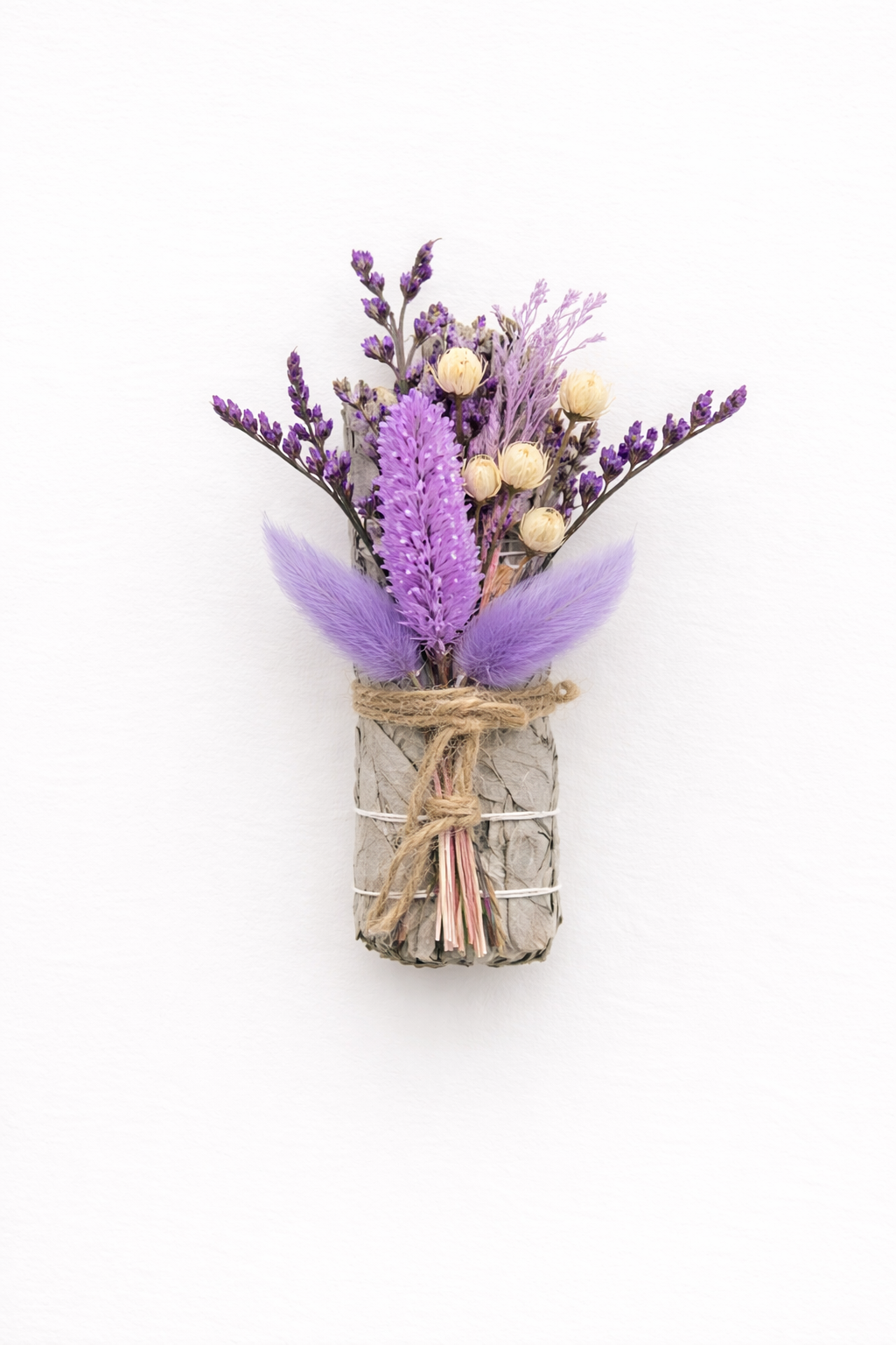 White Sage Hydrangea Flowers Smudge Sticks