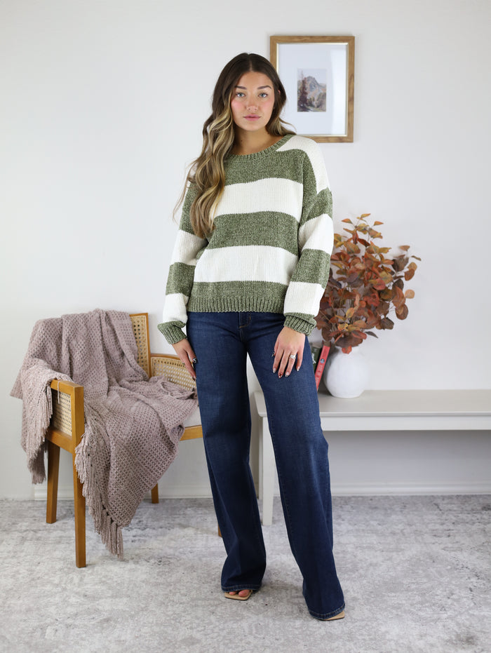 Chenille Stripe Sweater