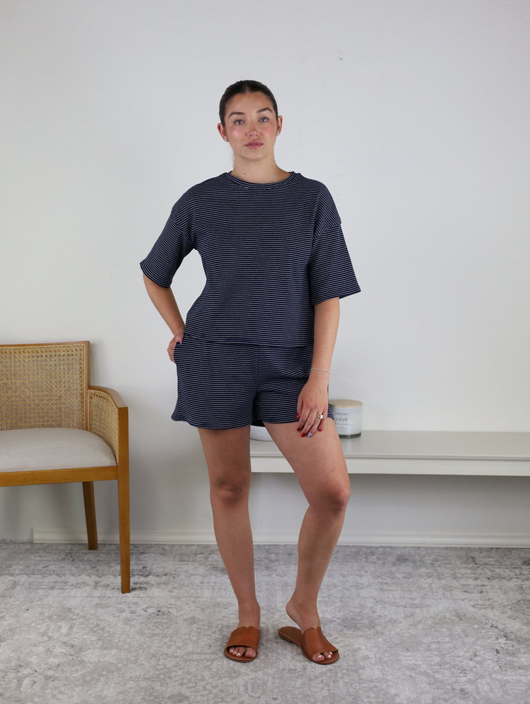 Urban Striped Two-Piece Lounge Set