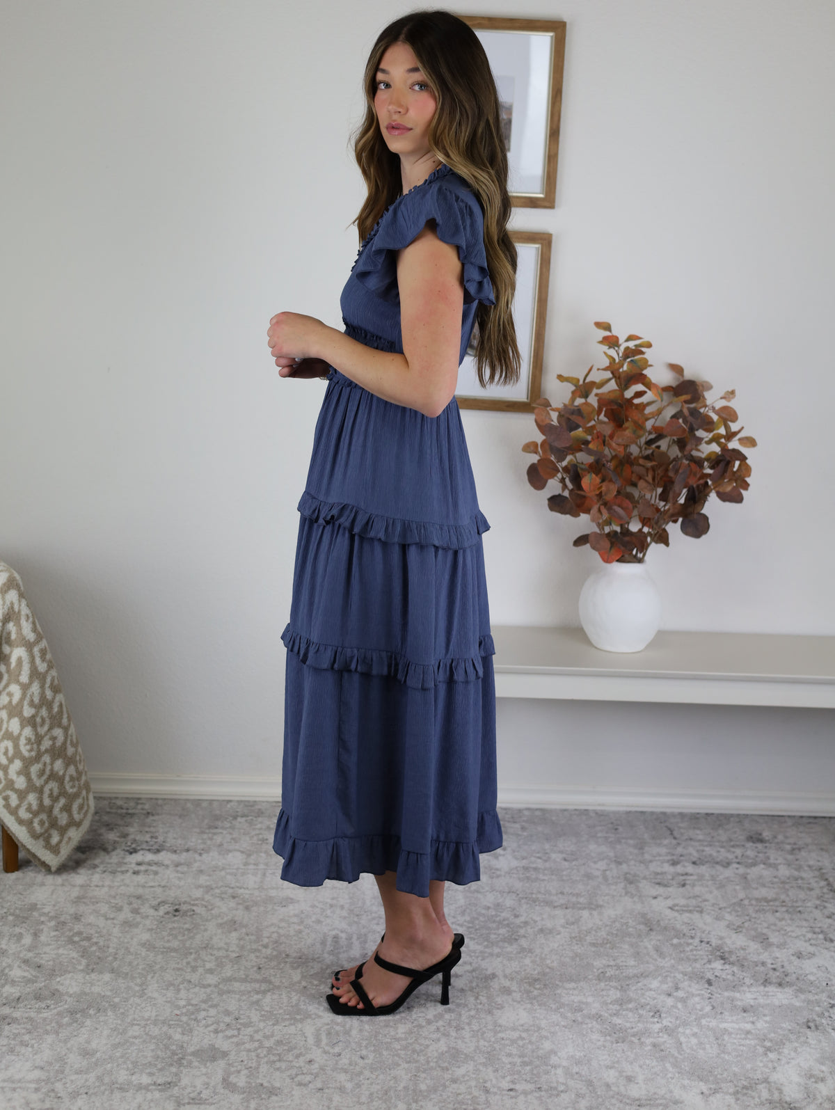 Mad About You Midi Dress - Dusty Navy