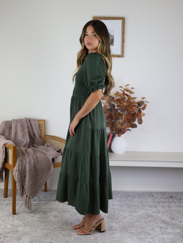 Fame Smocked Midi Dress