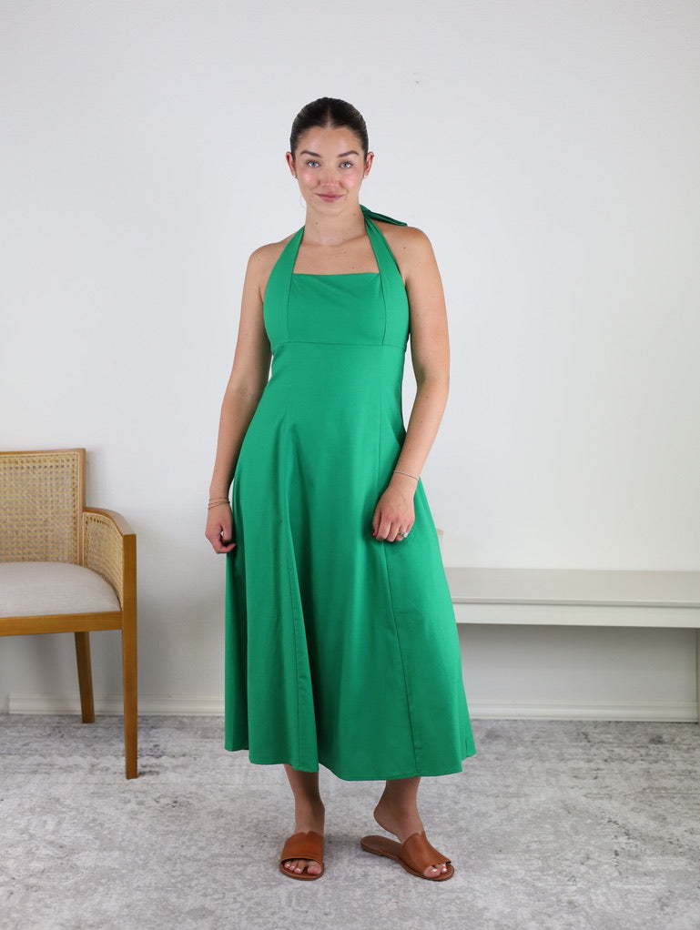 Blyth Halter Smocked Midi Dress