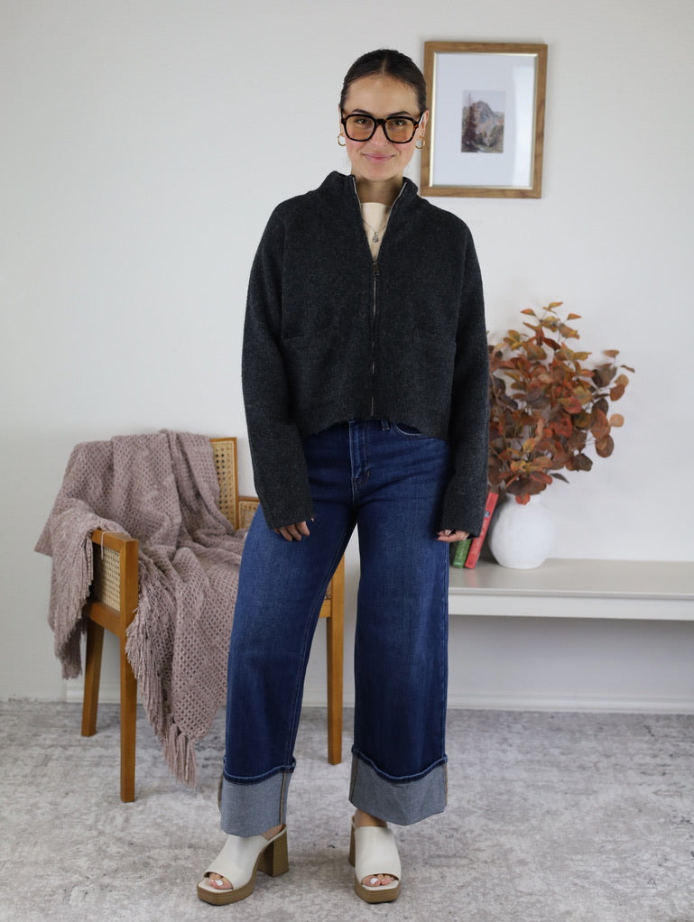 London Zip Up Sweater Jacket