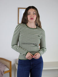 Mindy Ribbed Striped  Top