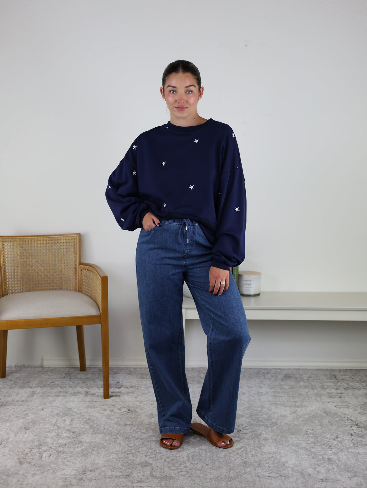 Lulu Star Embroidery Sweatshirt