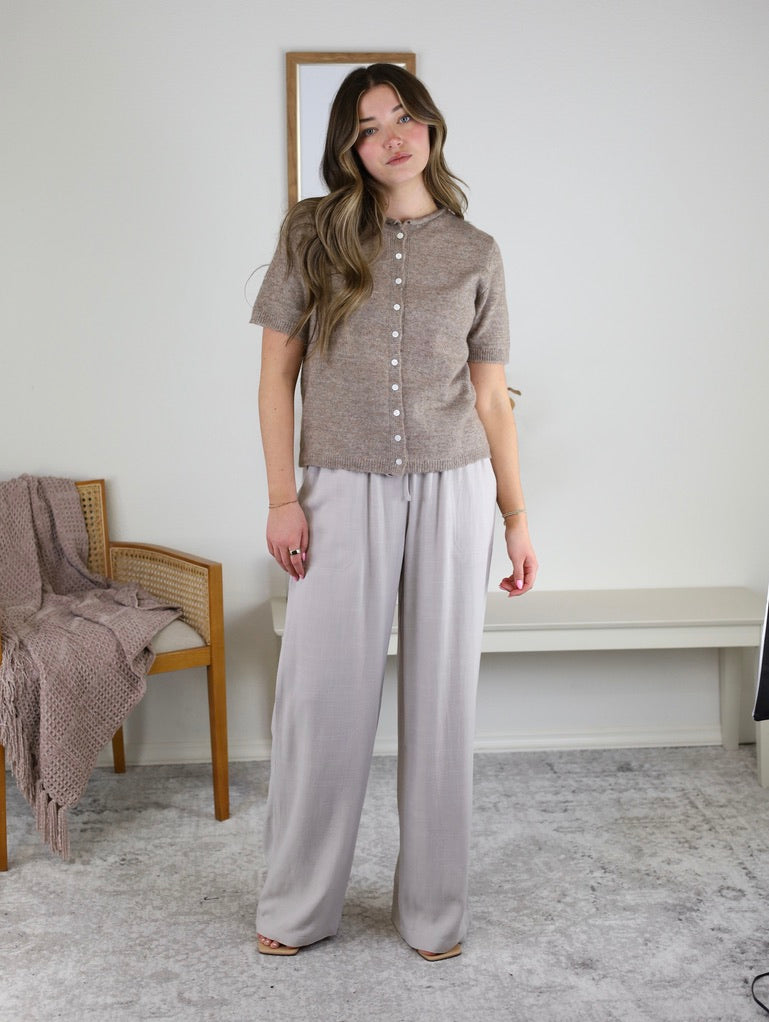 Stevie Linen Blend Wide Leg Pant