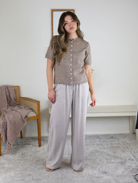 Stevie Linen Blend Wide Leg Pant