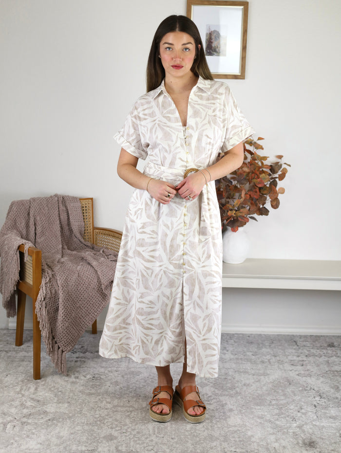 Seashore Belted Midi Dress