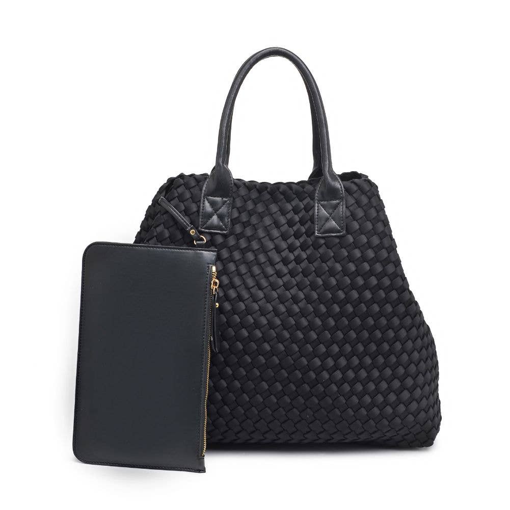 Ithaca Woven Neoprene Tote: Black