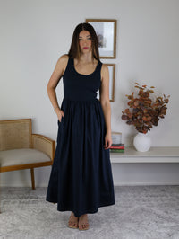 Midnight Flare Midi Dress