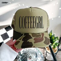 Chloe Vs Tank - CoffeeGrl Trucker Hat *10 Colors: Brown/Tan