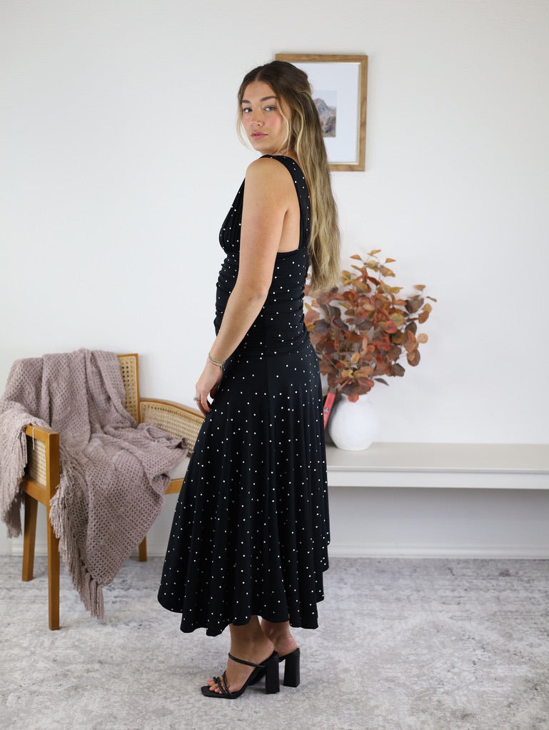 Liza Polka Dot Midi Dress