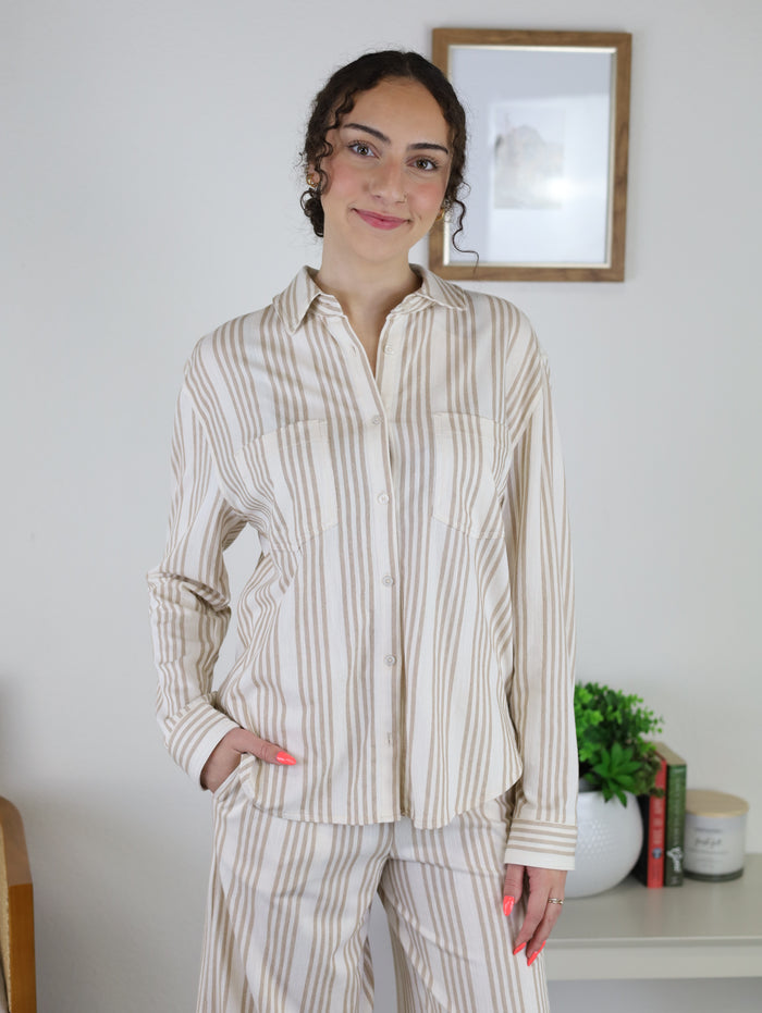 Reese Button Up Stripe Top