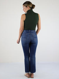 Madalyn Sleeveless Mock-Neck Knitted Bodysuit-Olive