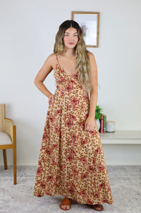 Mari Printed Open Back Maxi Dress