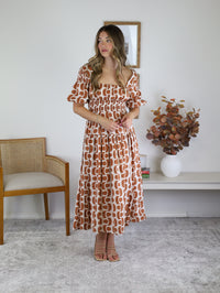 Alanna Printed Midi Dress