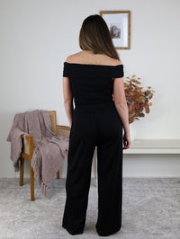 Roxanne Off Shoulder Pants Set with Ruched Top
