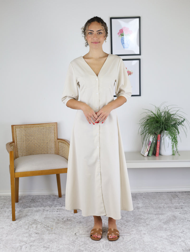 Leah Linen Midi Shirt Dress - Sale