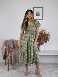 Dallas Gingham Midi Dress