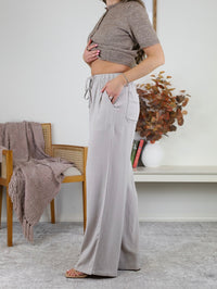 Stevie Linen Blend Wide Leg Pant