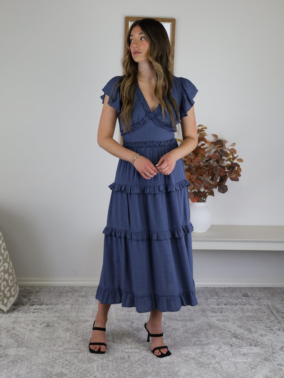 Mad About You Midi Dress - Dusty Navy