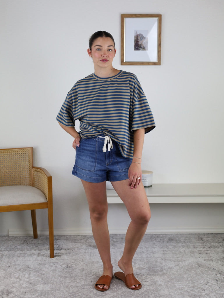 Randi Oversized Stripe Boyfriend Tee