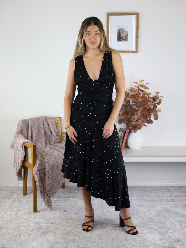 Liza Polka Dot Midi Dress