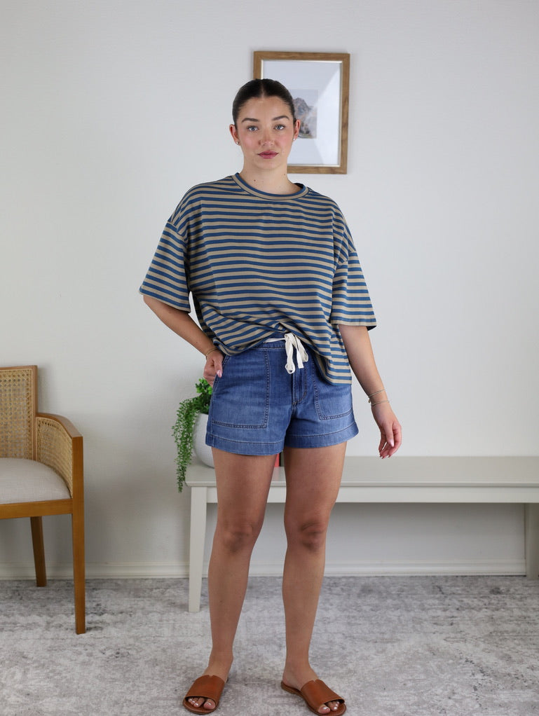 Randi Oversized Stripe Boyfriend Tee