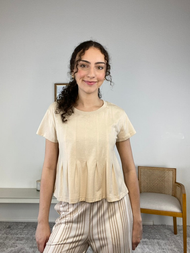 Cyndee Pleated Swing Tee Top