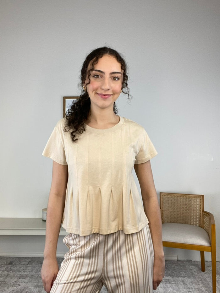 Cyndee Pleated Swing Tee Top