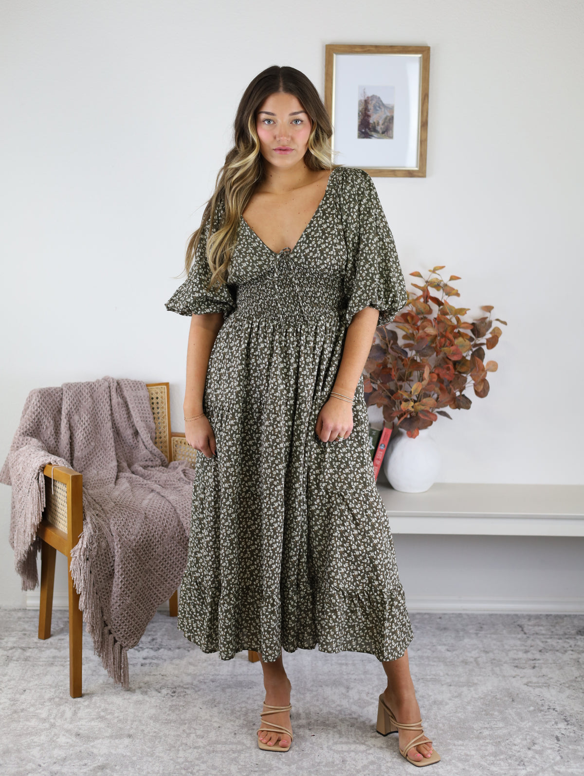 Allyn Ditsy Floral Midi Dress