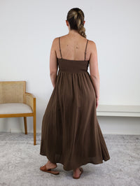 Beatrice Shirred Bodice Midi Dress