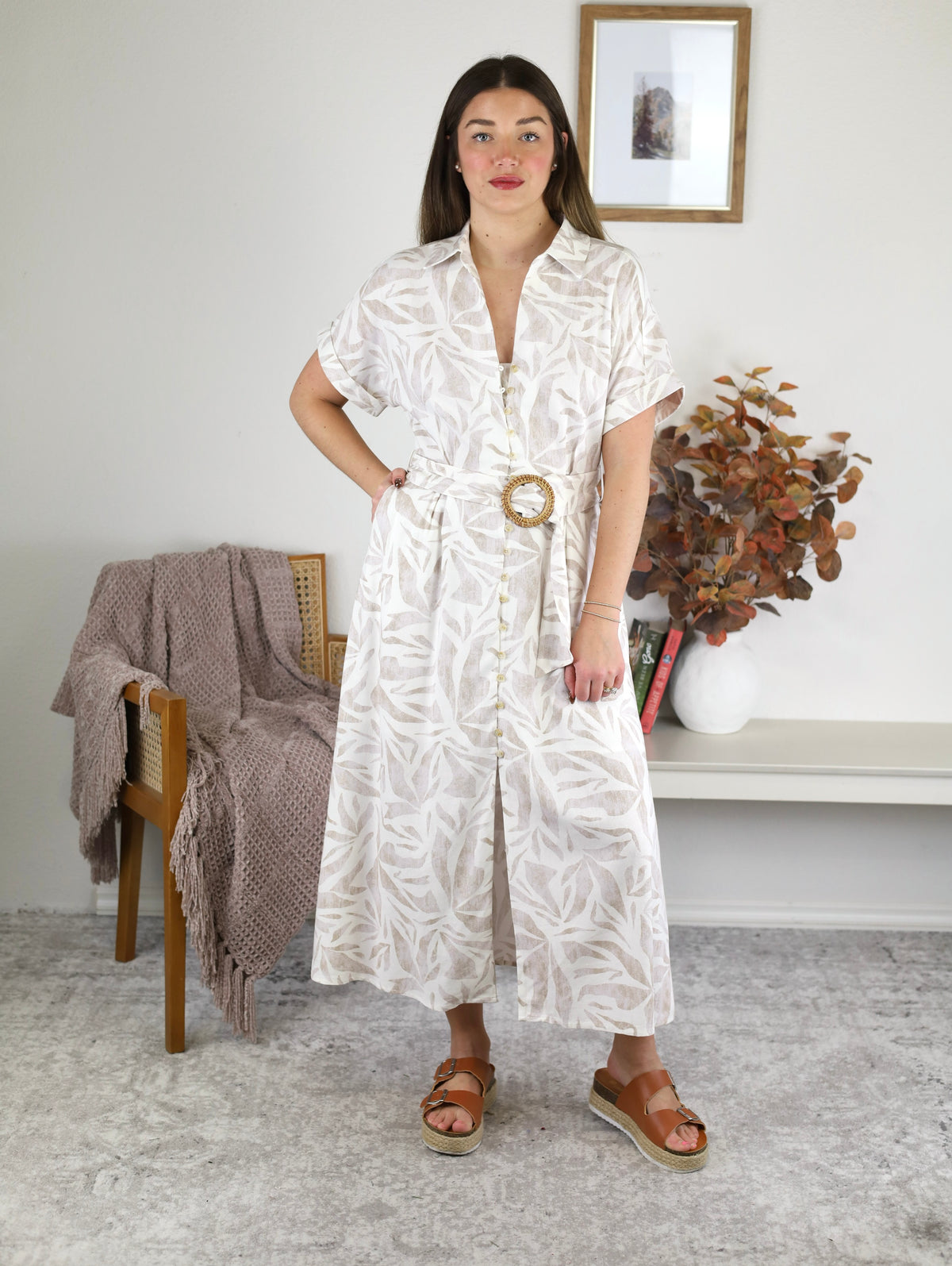 Seashore Belted Midi Dress