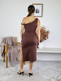 Lottie Twisted Shoulder Midi Dress
