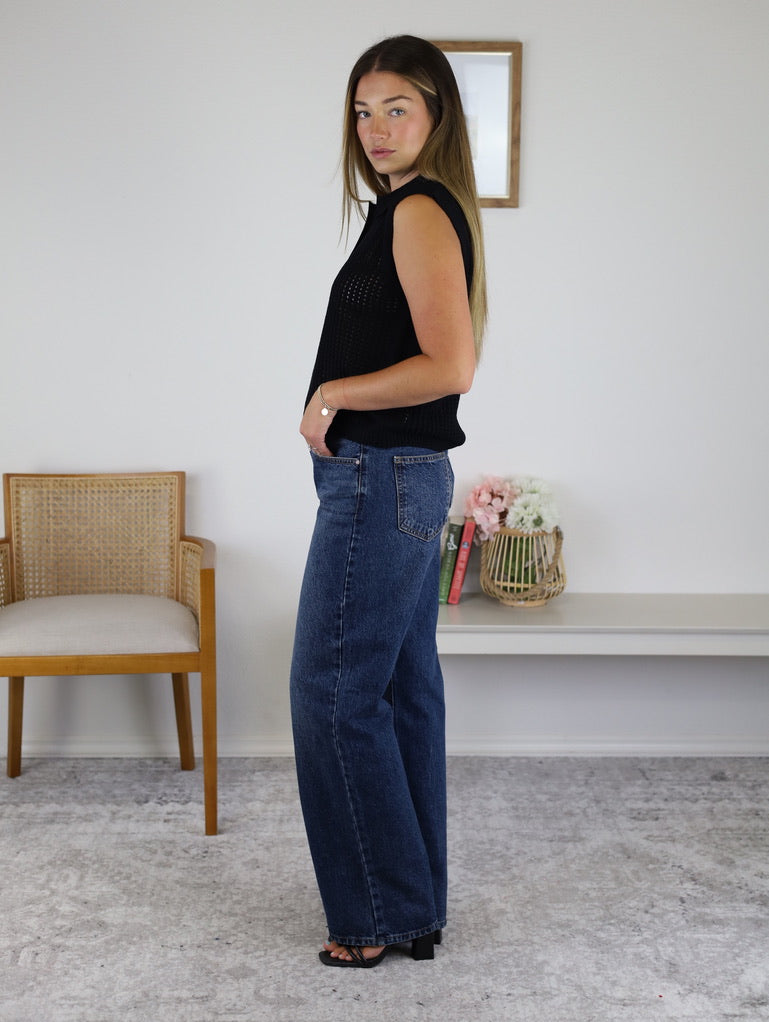 Kennedy Collared Sweater Vest Top